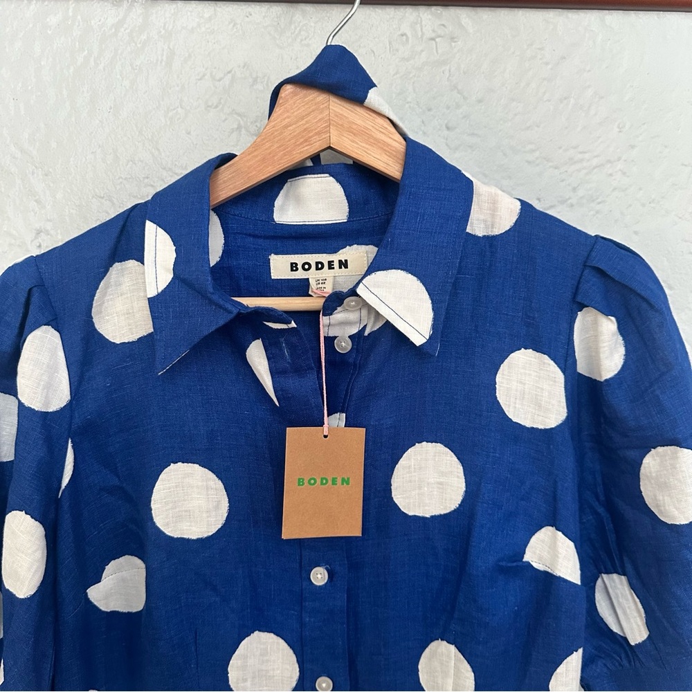 Boden Blue Alexa Linen Maxi Shirt Dress - Picture 10 of 13